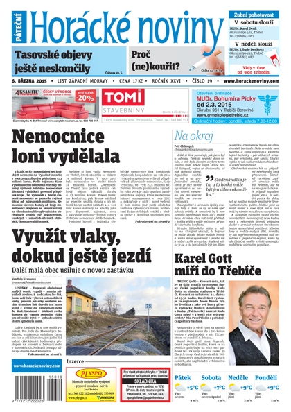 E-magazín Horácké Noviny pátek 6.3.2015 č. 19 - Horácké noviny