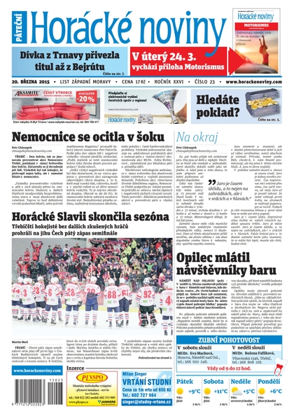 E-magazín Horácké Noviny pátek 20.3.2015 č. 23 - Horácké noviny
