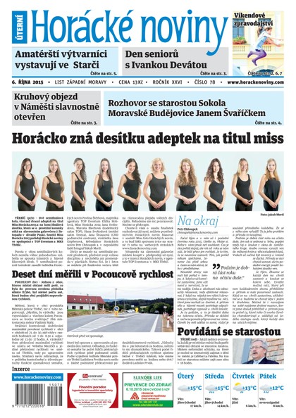 E-magazín Horácké Noviny Úterý 6.10.2015 č. 78 - Horácké noviny