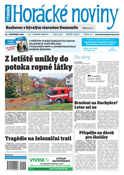 E-magazín Horácké Noviny Čtvrtek 24.11.2022 č. 047 - Horácké noviny