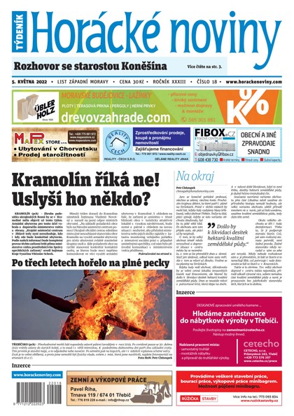 E-magazín Horácké Noviny Čtvrtek 5.5.2022 č. 018 - Horácké noviny