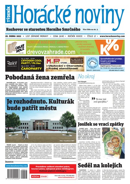 E-magazín Horácké Noviny Čtvrtek 28.4.2022 č. 017 - Horácké noviny