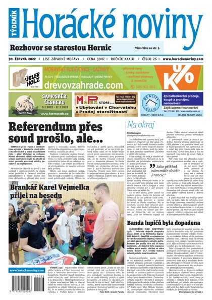 E-magazín Horácké Noviny Čtvrtek  30.6.2022 č.026 - Horácké noviny