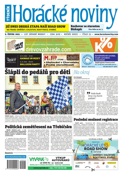 E-magazín Horácké Noviny Čtvrtek 9.6.2022 č. 023  - Horácké noviny