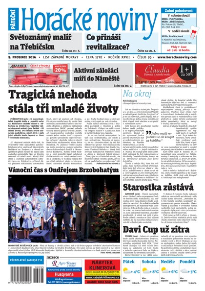 E-magazín Horácké Noviny Pátek 9.12.2016 č. 095 - Horácké noviny