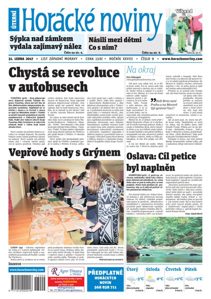 E-magazín Horácké Noviny Úterý 31.1.2017 č. 009 - Horácké noviny