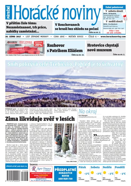 E-magazín Horácké Noviny Pátek 20.1.2017 č. 006 - Horácké noviny