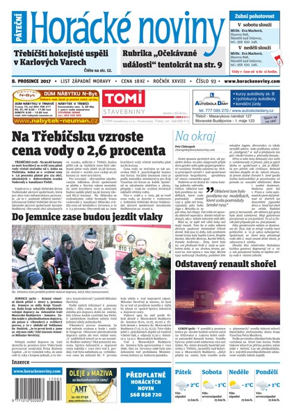 E-magazín Horácké Noviny Pátek 08.12.2017 č. 093 - Horácké noviny