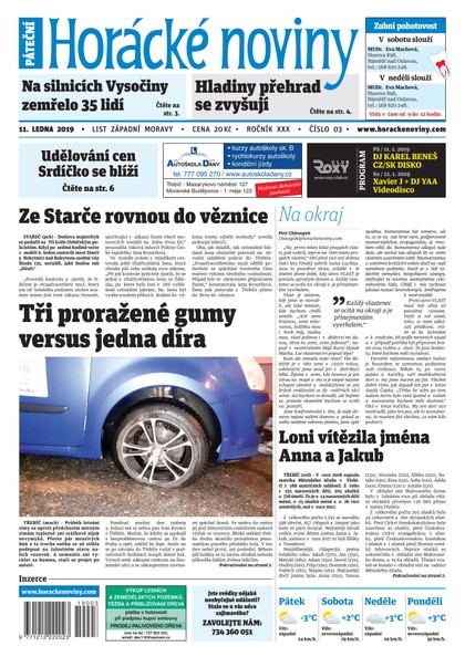 E-magazín Horácké Noviny Pátek 11.1.2019 č. 003 - Horácké noviny
