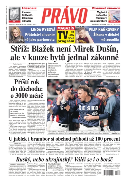 E-magazín Deník Právo - 11.3.2023 - Borgis, a.s.