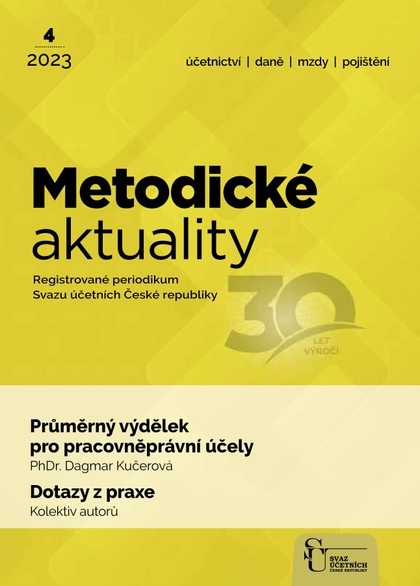 E-magazín Metodické aktuality Svazu účetních č. 4/2023 - Svaz účetních České republiky, z. s.