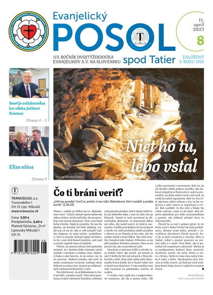 E-magazín Evanjelický posol spod Tatier 08/2023 - TRANOSCIUS a.s.