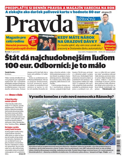E-magazín Denník Pravda 27. 4. 2023 - OUR MEDIA SR a. s.