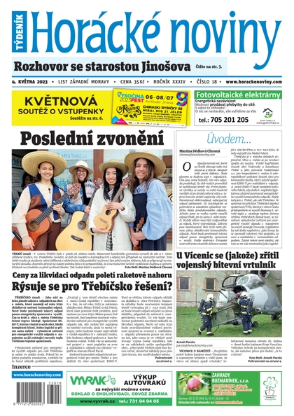 E-magazín Horácké noviny 18/2023 - Horácké noviny