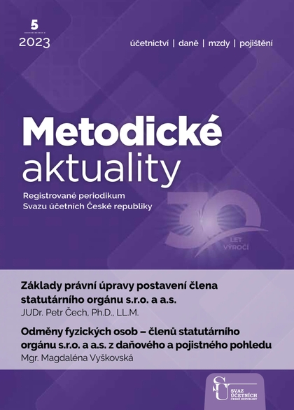 E-magazín Metodické aktuality Svazu účetních č. 5/2023 - Svaz účetních České republiky, z. s.