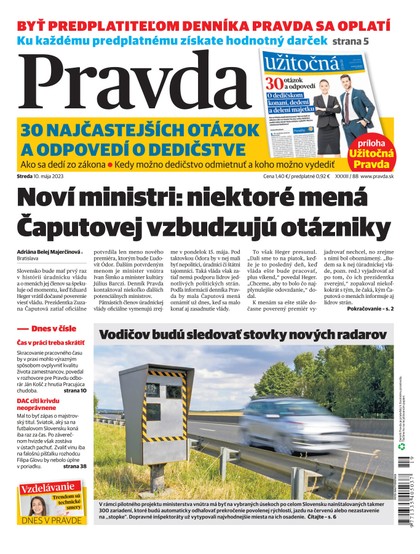 E-magazín Denník Pravda 10. 5. 2023 - OUR MEDIA SR a. s.