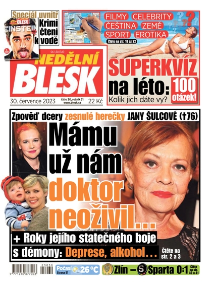 E-magazín Nedělní Blesk - 30.7.2023 - CZECH NEWS CENTER a. s.