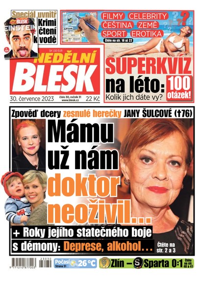 E-magazín Nedělní Blesk - 30.7.2023 - CZECH NEWS CENTER a. s.