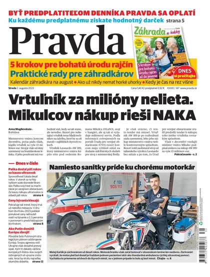 E-magazín Denník Pravda 2. 8. 2023 - OUR MEDIA SR a. s.