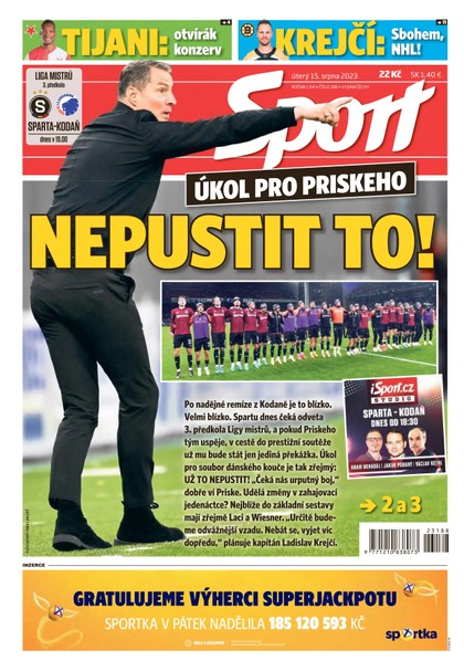 E-magazín Sport - 15.8.2023 - CZECH NEWS CENTER a. s.