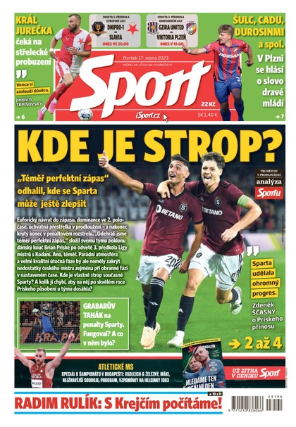 E-magazín Sport - 17.8.2023 - CZECH NEWS CENTER a. s.