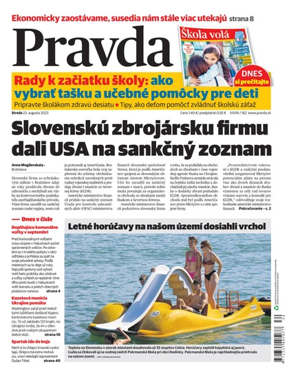 E-magazín Denník Pravda 23. 8. 2023 - OUR MEDIA SR a. s.