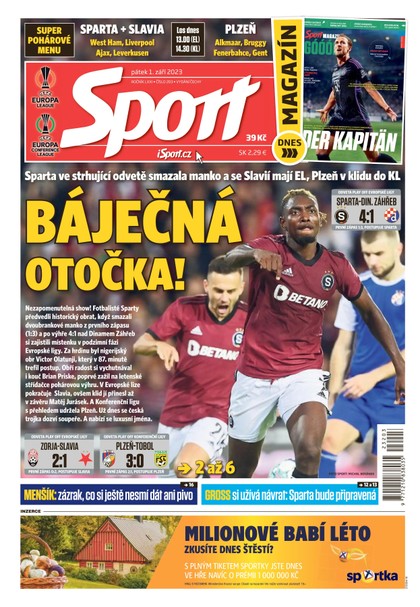 E-magazín Sport - 1.9.2023 - CZECH NEWS CENTER a. s.