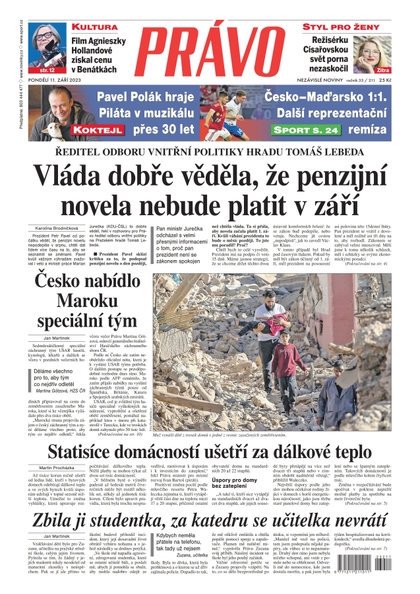 E-magazín Deník Právo - 11.9.2023 - Borgis, a.s.