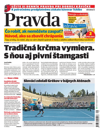 E-magazín Denník Pravda 18. 9. 2023 - OUR MEDIA SR a. s.