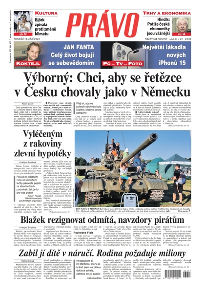 E-magazín Deník Právo - 18.9.2023 - Borgis, a.s.