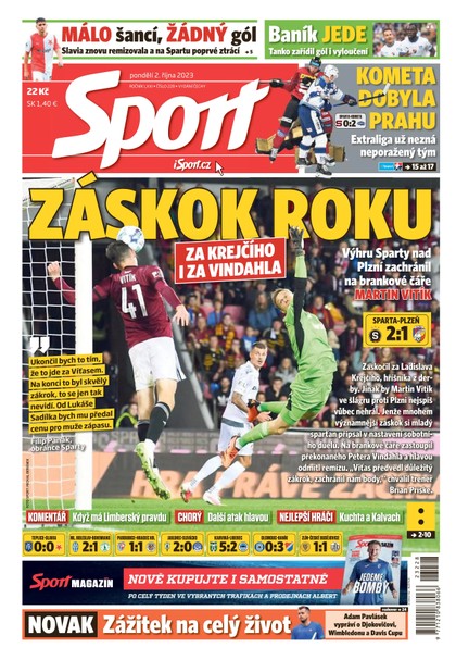 E-magazín Sport - 2.10.2023 - CZECH NEWS CENTER a. s.