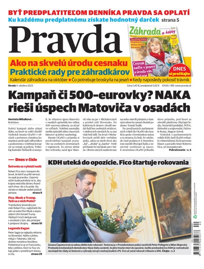 E-magazín Denník Pravda 4. 10. 2023 - OUR MEDIA SR a. s.
