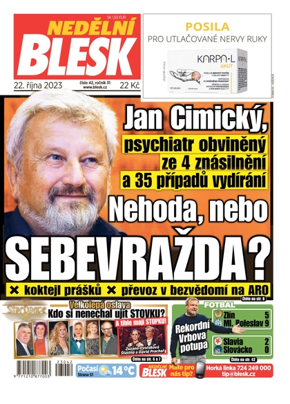 E-magazín Nedělní Blesk - 22.10.2023 - CZECH NEWS CENTER a. s.