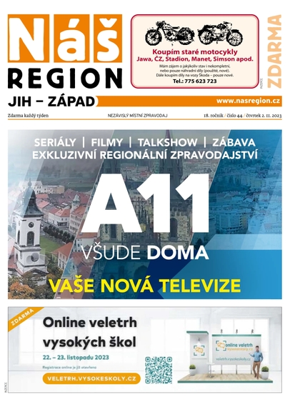 E-magazín Náš Region - Jih 44/2023 - A 11 s.r.o.