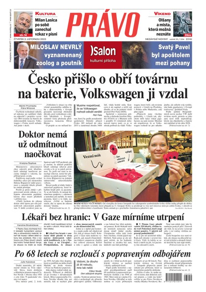 E-magazín Deník Právo - 2.11.2023 - Borgis, a.s.