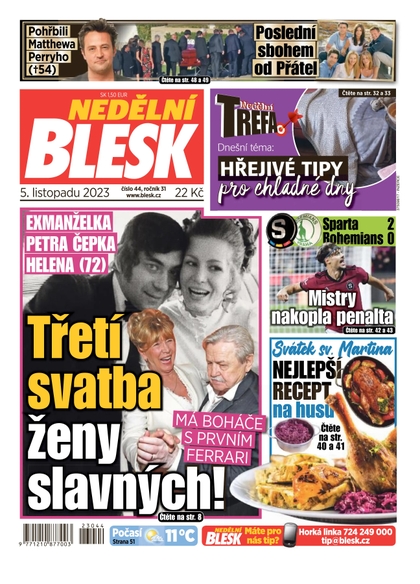 E-magazín Nedělní Blesk - 5.11.2023 - CZECH NEWS CENTER a. s.