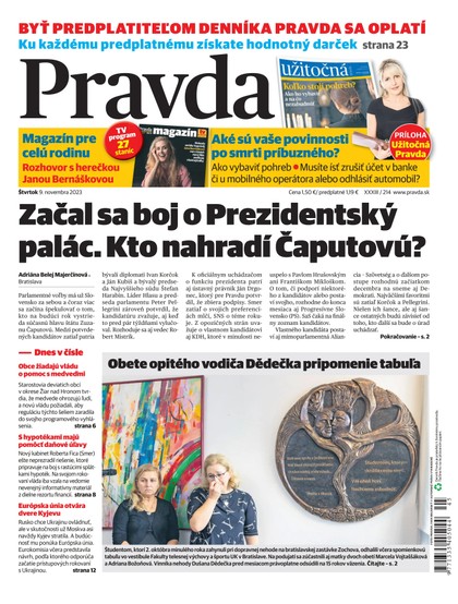 E-magazín Denník Pravda 9. 11. 2023 - OUR MEDIA SR a. s.