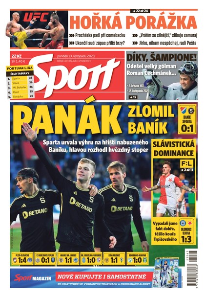 E-magazín Sport - 13.11.2023 - CZECH NEWS CENTER a. s.