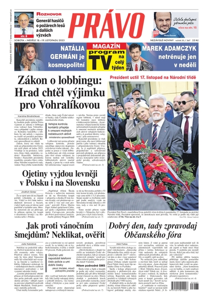 E-magazín Deník Právo - 18.11.2023 - Borgis, a.s.