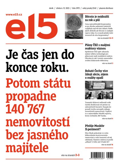 E-magazín E15 - 6.12.2023 - CZECH NEWS CENTER a. s.