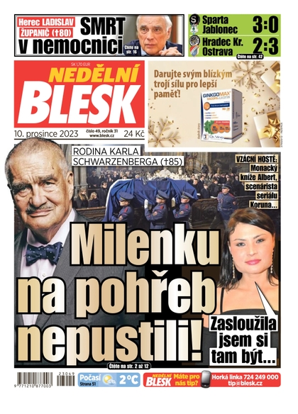 E-magazín Nedělní Blesk - 10.12.2023 - CZECH NEWS CENTER a. s.