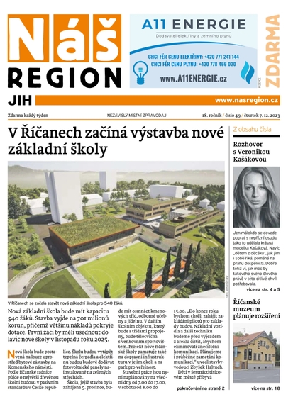 E-magazín Náš Region - Jih 49/2023 - A 11 s.r.o.