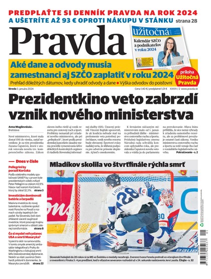 E-magazín Denník Pravda 3. 1. 2024 - OUR MEDIA SR a. s.