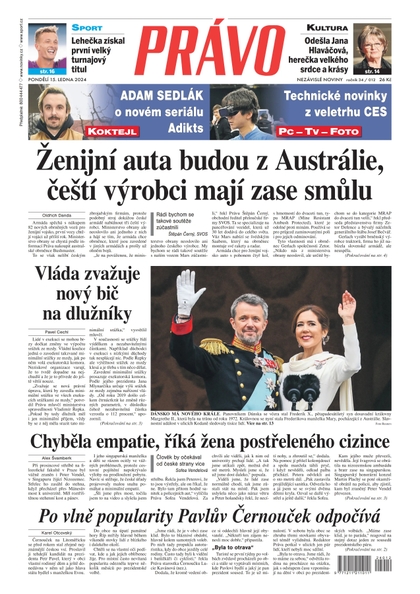 E-magazín Deník Právo - 15.1.2024 - Borgis, a.s.