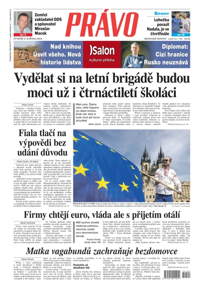 E-magazín Deník Právo - 2.5.2024 - Borgis, a.s.