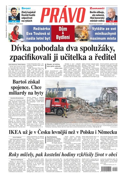 E-magazín Deník Právo - 4.9.2024 - Borgis, a.s.