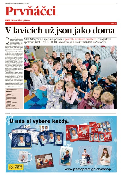 E-magazín Prvňáčci Vysočina - 11.10.2024 - MAFRA, a.s.