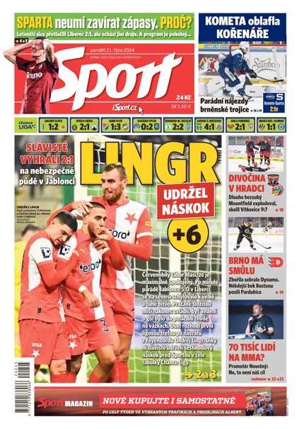 E-magazín Sport - 21.10.2024 - CZECH NEWS CENTER a. s.