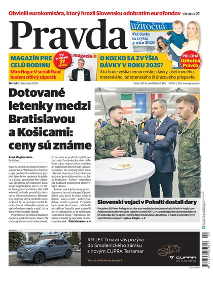 E-magazín Denník Pravda 05. 12. 2024 - OUR MEDIA SR a. s.
