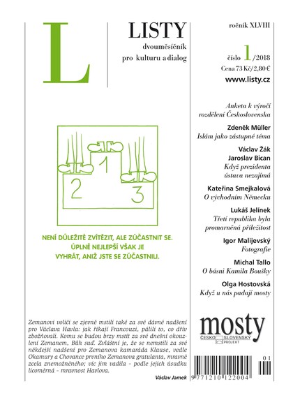 E-magazín Listy 1/2018 - Listy, dvouměsíčník pro kulturu a dialog